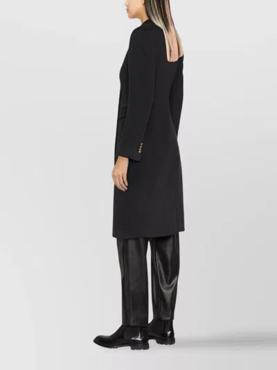 Tagliatore Double-breasted Wool And Cashmere Coat With Gold Buttons In Black