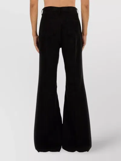 Rick Owens Flared Trousers With Back Pockets And Belt Loops In Black