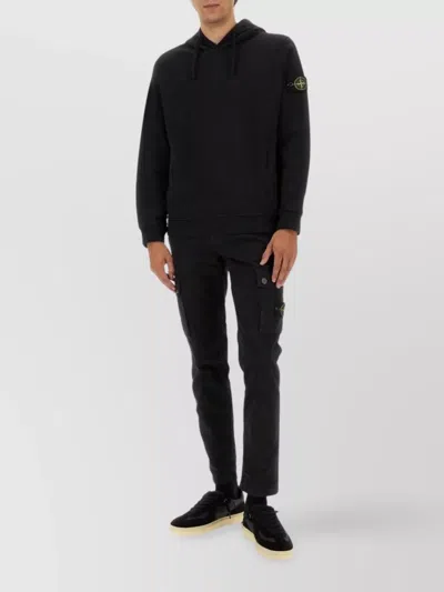 Stone Island Organic Cotton Hoodie With Hood In Black