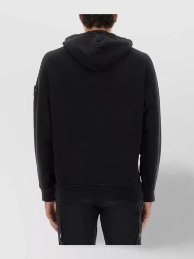 Stone Island Organic Cotton Hoodie With Hood In Black
