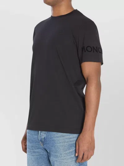 Moncler Soft Cotton Short Sleeve Crew Neck T-shirt In Black