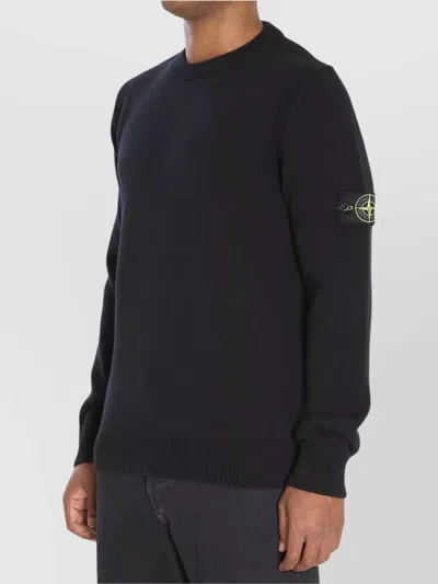 Stone Island Light Rws Pure Wool Regular-fit. Maglione Girocollo In Pura Lana Leggera Rws. Finezza 14. Sweater In Black