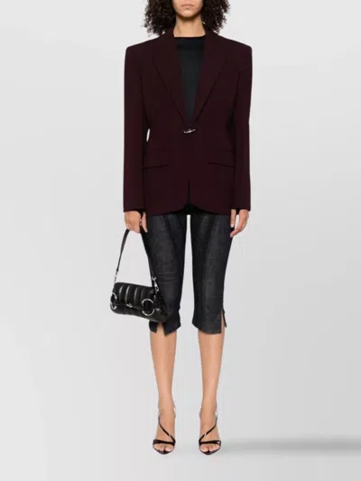 Mugler Flap Pockets Tailored Jacket In Brown
