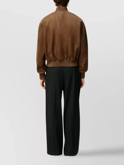 Ami Alexandre Mattiussi Goat Suede Jacket In Brown