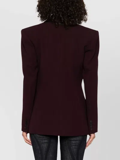 Mugler Flap Pockets Tailored Jacket In Brown