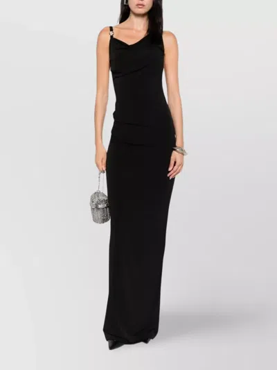 Coperni Knee Length Dress Cowl Neck In Black