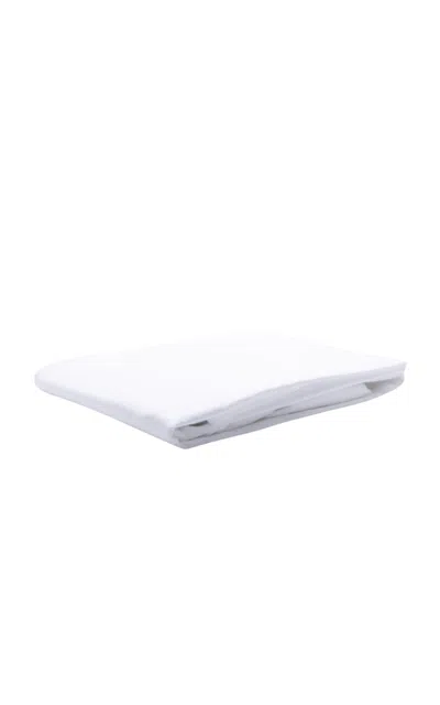 The Lino Botton Cotton Percal King Sheets In White