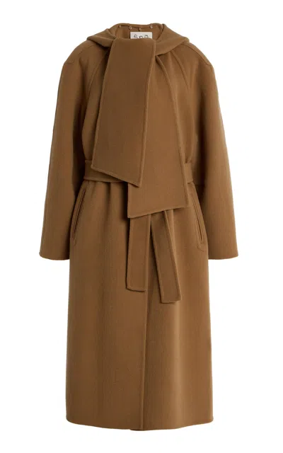 Sea Astra Double-faced Wool Coat In Brown