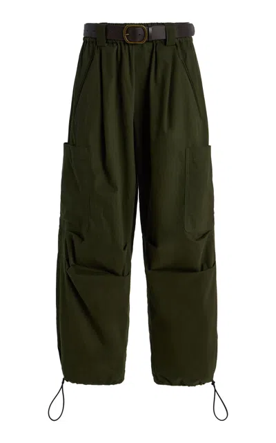 Sea Sullivan Belted Cotton Cargo Pants In Green