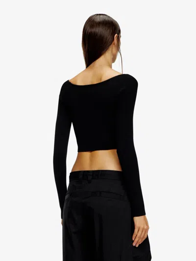 Diesel Red Top Cropped M-vera-ls In Black