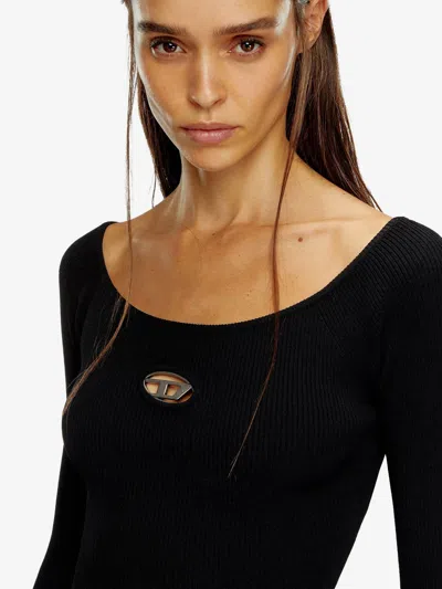 Diesel Red Top Cropped M-vera-ls In Black