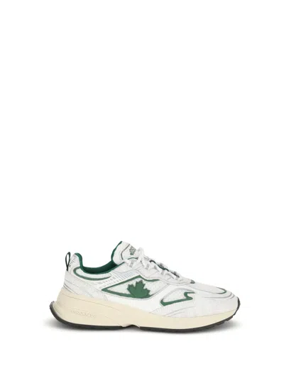 Dsquared2 Textured Mesh Sneakers Rubber Sole Pull Tab In White