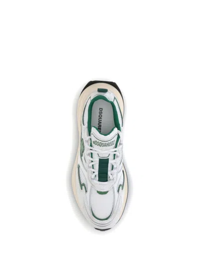 Dsquared2 Textured Mesh Sneakers Rubber Sole Pull Tab In White