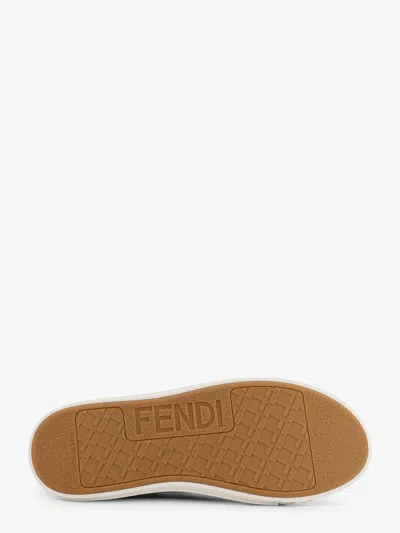 Fendi Men Brown Sneaker With All-over Ff Motif In Fabric Man In Black