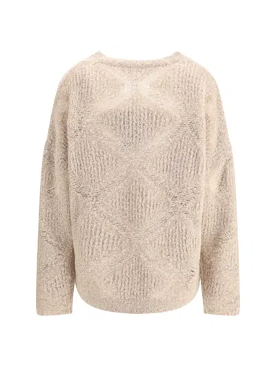 Giorgio Armani Women V-neck Cashmere And Alpaca Blend Sweater In Neutral
