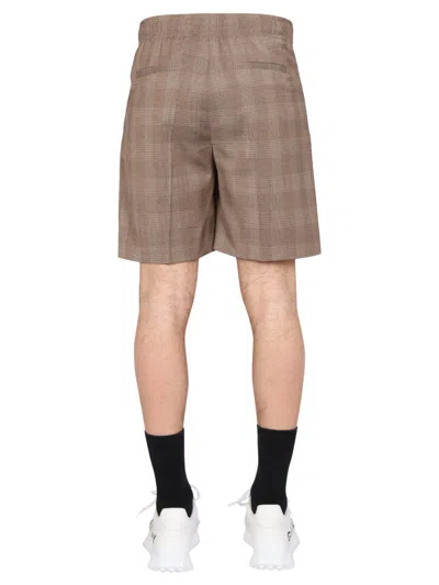 Givenchy Prince Of Wales Pattern Bermuda Shorts In Brown