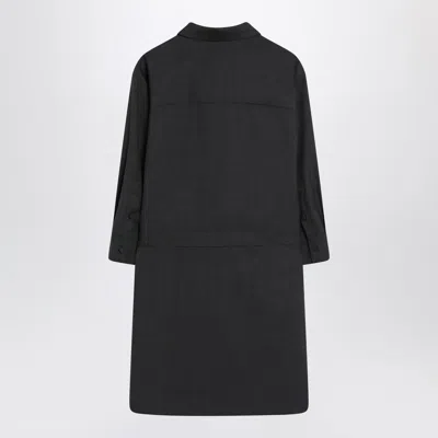 Gucci Womens Horsebit Long-sleeves Wool Mini Dress Ardesia Grey In Black