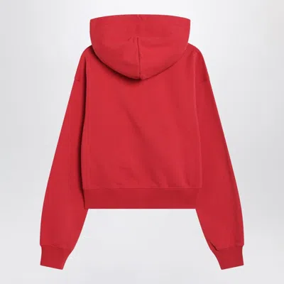 Jacquemus Le Hoodie Gros Grain Cotton Hoodie In Red