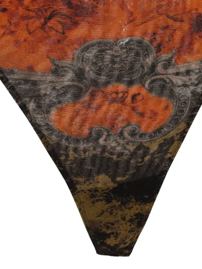 Jean Paul Gaultier Graphic Print Bodysuit In Multi