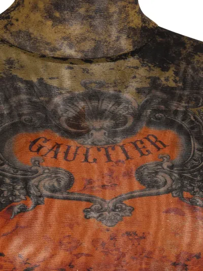 Jean Paul Gaultier Graphic Print Bodysuit In Multi