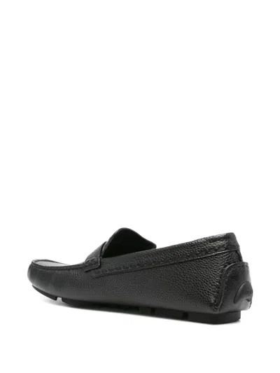 Fendi Ff Metal Driving Loafers Shoes In Black