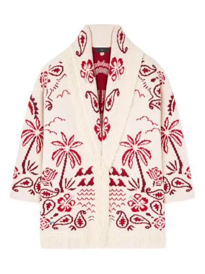 Alanui Embroidered Wool Blend Glimpse Of Eden Cardigan In Multi