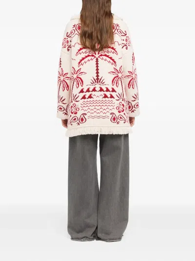 Alanui Embroidered Wool Blend Glimpse Of Eden Cardigan In Multi