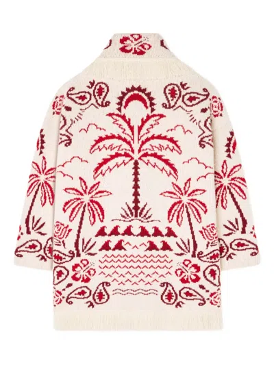 Alanui Embroidered Wool Blend Glimpse Of Eden Cardigan In Multi