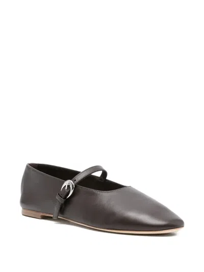 Staud Alba Mary Jane Ballet Flats Espresso In Brown