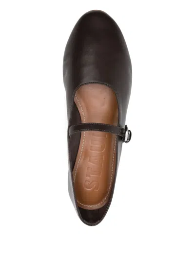 Staud Alba Mary Jane Ballet Flats Espresso In Brown