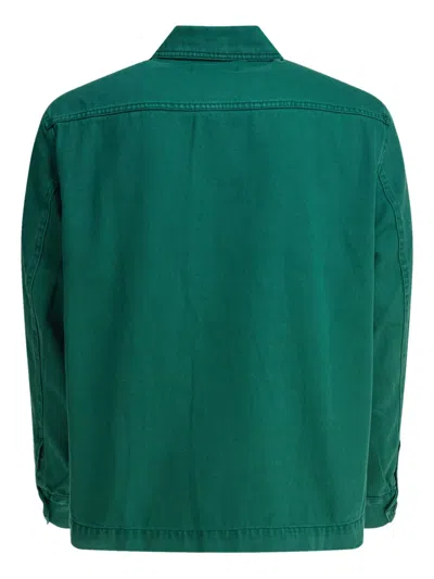 Alex Mill Garment Dyed Work Jacket In Recycled Denim In Green