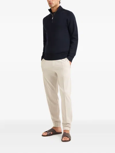 Orlebar Brown Struma Zip-pocket Merino-wool Track Pants In Neutral