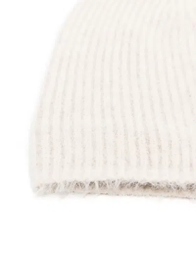 Uma Wang Ribbed Beanie In White