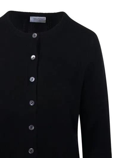 Beyou Button-front Cardigan In Black