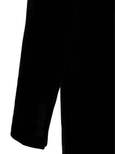 Blazé Milano Blaze Milano Everyday Double-breasted Velvet Blazer In Black