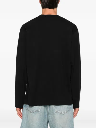 Msgm Cotton T-shirt With Front Printed Logo In Black