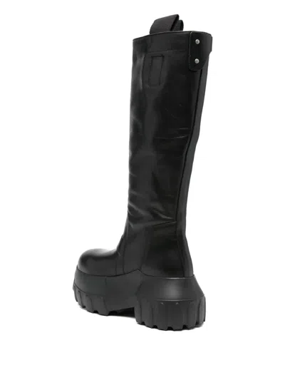 Rick Owens Black Concordians Pull On Mega Tractor Tall Boots In Black