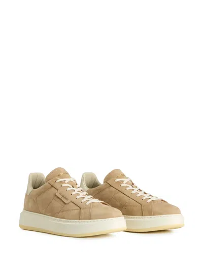 Woolrich Leather Platform Sneakers In Neutral