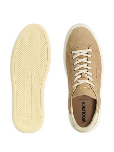 Woolrich Leather Platform Sneakers In Neutral