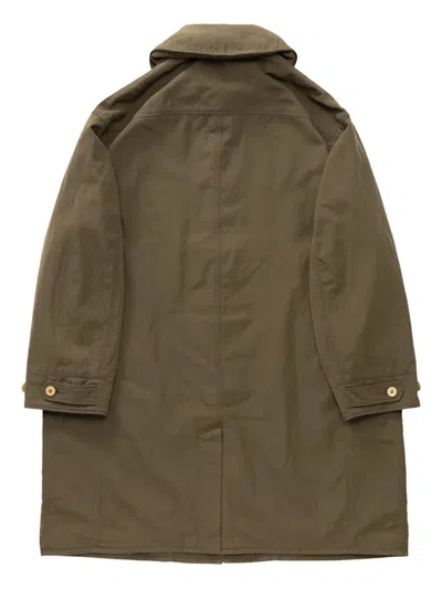 Visvim Hooded Buttoned Coat In Green