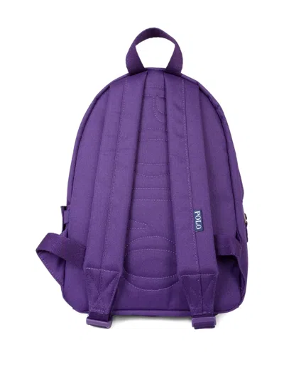 Polo Ralph Lauren Bear-embroidered Backpack In Purple