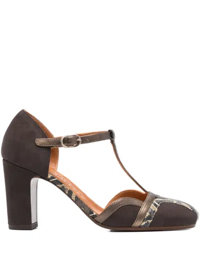 Chie Mihara 85mm T-bar Block-heel Pumps In Brown