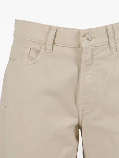 7 For All Mankind Flared Twill Jeans With Classic Five-pocket Design In Neutral