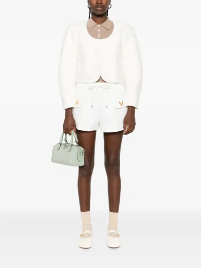 Valentino Pocket-detail Drawstring Shorts In White