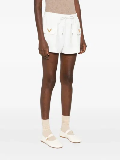 Valentino Pocket-detail Drawstring Shorts In White