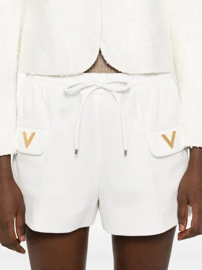 Valentino Pocket-detail Drawstring Shorts In White