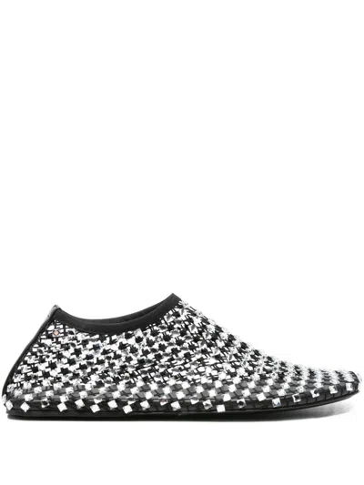 Christopher Esber Minette Bezeled Mesh Ballet Flats In Black Nylon In Black