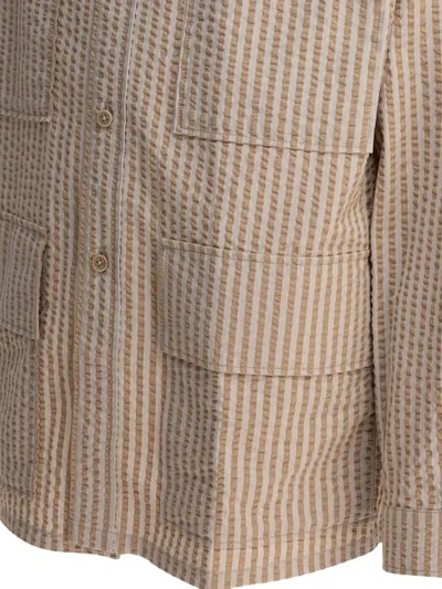 SAFARI 条纹图案衬衫式夹克