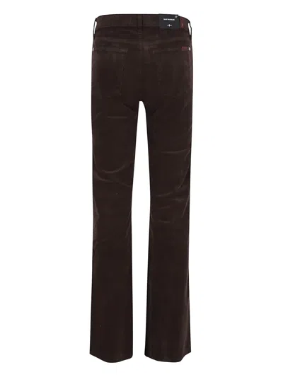 7 For All Mankind Twisted Dojo Tailorless Flare Leg Pants In Corduroy Coffee In Burgundy