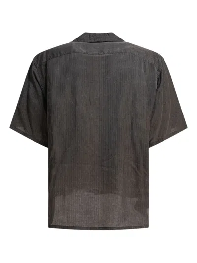 Kaptain Sunshine Relaxed Fit Short-sleeve Shirt With Vertical Stripe Texture In Black